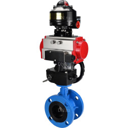 Затвор дисковый поворотный WBV1313E-2W-F-H Ду200 Ру16 фланцевый, корпус - чугун GGG40, диск - чугун GGG40, EPDM, с пневмоприводом PA-DA-140, пневмораспределителем 4M310-08 DC24V, БКВ APL-510N EX и ручным дублером MON2-450-T28-ISO
