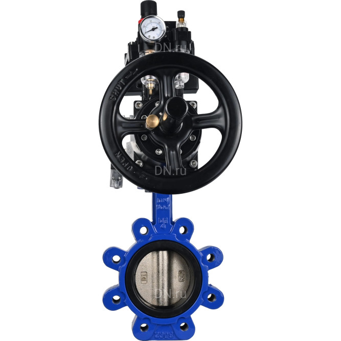 Затвор дисковый поворотный WBV1616N-2W-Fb-H Ду125 Ру16 LUG корпус - чугун QT450, диск - чугун QT450, уплотнение - NBR, с пневмоприводом PA-DA-105-1, пневмораспределителем 4M310-08 AC220V, БКВ APL-410N EX и БПВ AFC2000