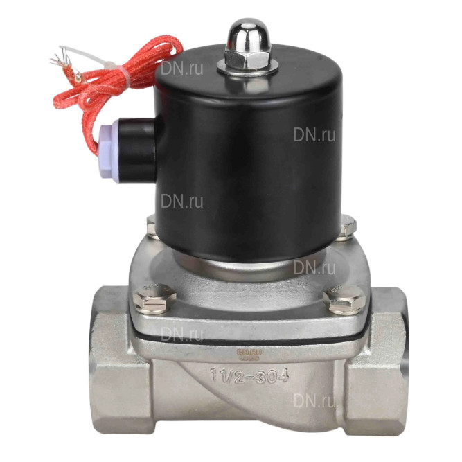 Клапан электромагнитный VS131-NT-NC-24VDC 3/8″ Ду10 Ру10, соленоидный двухходовой, корпус - нержавеющая сталь 304, уплотнение - NBR, резьбовой, нормально-закрытый, прямого действия, катушка - 24В
