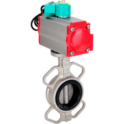 Затвор дисковый поворотный WBV3131N-2W-Fb-H Ду125 Ру16 корпус - нержавеющая сталь 304, диск - нержавеющая сталь 304, уплотнение - NBR, с пневмоприводом PA-DA-105 и магнитным переключателем ALS200D