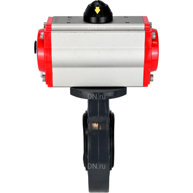 Затвор дисковый поворотный WBV4242E-2W-Fb-ISO Дн65 Ру10 межфланцевый, корпус - НПВХ, диск - НПВХ, уплотнение - EPDM, с пневмоприводом PA-DA-052 и пневмораспределителем 4M310-08 DC24V