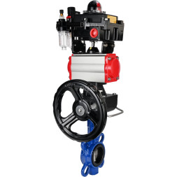 Затвор дисковый поворотный WBV1432E-2W-Fb-H Ду125 Ру16, корпус - чугун GGG50, диск - нержавеющая сталь 316L, EPDM, с пневмоприводом PA-DA-083, пневмораспределителем 4M310-08 DC24V, БКВ APL-410N EX, ручным дублером MON2-450-T28-ISO, БПВ AFC2000