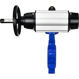 Затвор дисковый поворотный WBV1631E-2W-Fb-H Ду150 Ру16 LUG корпус - чугун QT450, диск - нержавеющая сталь 304, уплотнение - EPDM, с пневмоприводом PA-DA-105-1 и пневмораспределителем 4M310-08 DC24V