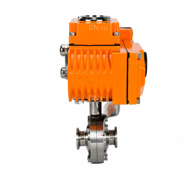 Затвор дисковый поворотный WBV3131E-2W-C-H Ду25 Ру10 кламповый, корпус - пищевая нержавеющая сталь 304, уплотнение - EPDM, с электроприводом QT-N-005EM-A1-220VAC-У1 c датчиком обратной связи и входным управляющим сигналом 4-20мА HARK