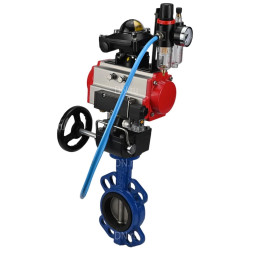 Затвор дисковый поворотный WBV1413E-2W-Fb-H Ду150 Ру16, корпус - чугун GGG50, диск - чугун GGG40, EPDM, с пневмоприводом PA-DA-105, пневмораспределителем 4M310-08 DC24V, БКВ APL-210N, ручным дублером MON3-700-T38-ISO, БПВ AFC2000
