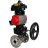 Кран шаровой BV3232P(3pc)-FP-F-ISO-H Ду15 Ру40, трехсоставной полнопроходной фланцевый, нержавеющая сталь SS316, PTFE, с пневмоприводом PA-DA-052, с пн.распределителем 4M310-08 AC220V, с БКВ APL-410N EX, с ручным дублером MON1-250-T26-ISO