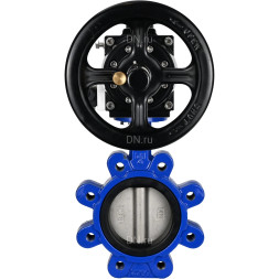 Затвор дисковый поворотный WBV1631N-2W-Fb-H Ду125 Ру16 LUG корпус - чугун QT450, диск - нержавеющая сталь 304, уплотнение - NBR, с пневмоприводом PA-DA-105-1 и пневмораспределителем 4M310-08 DC24V