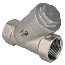 Клапан обратный VCSY3131P-T 1″ 1/4 Ду32 Ру40 Y-образный, резьбовой, пружинный, корпус - нержавеющая сталь 304, диск - нержавеющая сталь 304, уплотнение - PTFE