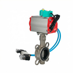 Затвор дисковый поворотный WBV3232V-2W-Fb-H Ду50 Ру16, корпус - нержавеющая сталь 316L, диск - нержавеющая сталь 316L, уплотнение - VITON, с пневмоприводом PA-SA-083, пневмораспределителем 4V320-10 AC220V и магнитным переключателем ALS200D