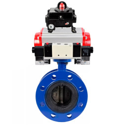 Затвор дисковый поворотный WBV1331E-2W-F-R Ду250 Ру16 фланцевый, корпус - чугун GGG40, диск - нержавеющая сталь 304, уплотнение - EPDM, с пневмоприводом PA-DA-210, пневмораспределителем 4M320-08 AC220V, БКВ APL-410N EX