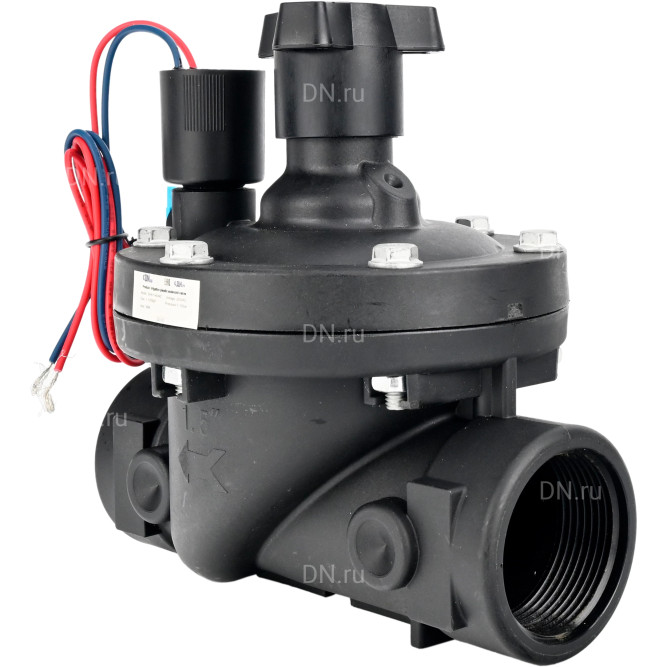 Клапан электромагнитный VS1141-NT-NC-24VDC 1″ Ду25 Ру10 соленоидный двухходовой пилотного действия, корпус - пластик PA66, уплотнение - NBR, внутренняя резьба, нормально закрытый (НЗ), катушка 24В DC