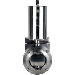 Затвор дисковый поворотный WBV3131S-2W-W-H Ду65 Ру10 под приварку, пищевая нержавеющая сталь 304, уплотнение – Silicon, с пневмоприводом PA-SA-85 с возвратными пружинами