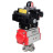 Кран шаровой BV3232P(4pc)-SP-3WL-T-ISO-H Ду50 Ру63 стандартнопроходной трехходовой L-тип, нержавеющая сталь SS316, внутренняя резьба, уплотнение - PTFE, с пневмоприводом PA-SA-83 и блоком концевых выключателей APL-410N EX