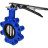 Затвор дисковый поворотный WBV1616N-2W-Fb-H Ду125 Ру16 LUG межфланцевый, корпус - чугун QT450, диск - чугун QT450, уплотнение - NBR, с рукояткой