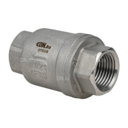 Клапан обратный VCS3232P-T 1″ 1/2 Ду40 Ру16 резьбовой, пружинный, корпус - нержавеющая сталь 316, диск - нержавеющая сталь 316, уплотнение - металл