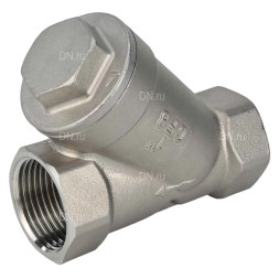 Клапан обратный VCSY3131P-T 2″ Ду50 Ру40 Y-образный, резьбовой, пружинный, корпус - нержавеющая сталь 304, диск - нержавеющая сталь 304, уплотнение - PTFE