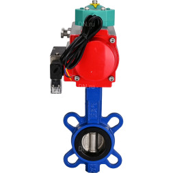 Затвор дисковый поворотный WBV1132N-2W-Fb-H Ду40 Ру16 корпус - чугун GG25, диск - нержавеющая сталь 316L, уплотнение - NBR, с пневмоприводом PA-DA-052, пневмораспределителем 4M310-08 DC24V и магнитным переключателем ALS200D