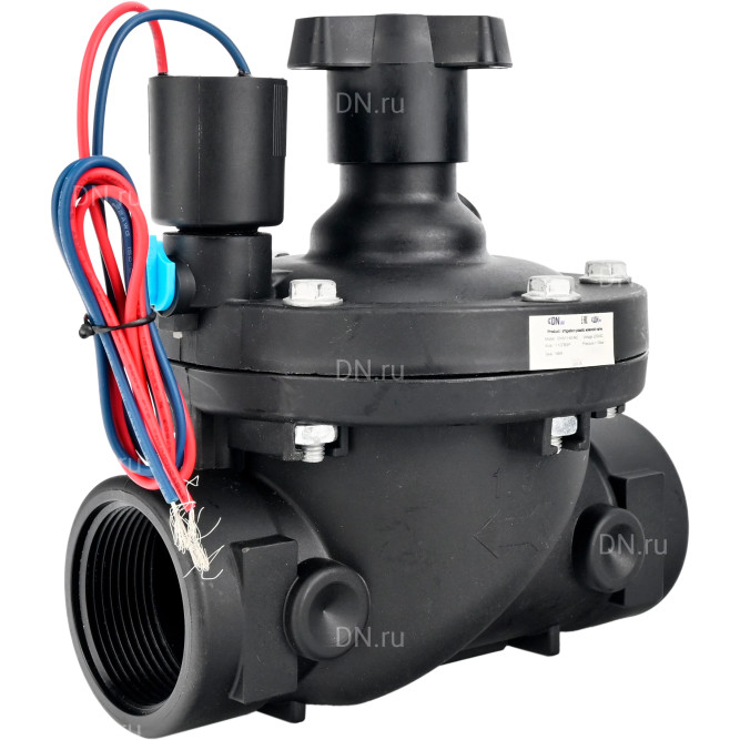 Клапан электромагнитный VS1141-NT-NC-24VDC 1 1/2″ Ду40 Ру10 соленоидный двухходовой пилотного действия, корпус - пластик PA66, уплотнение - NBR, внутренняя резьба, нормально закрытый (НЗ), катушка 24В DC
