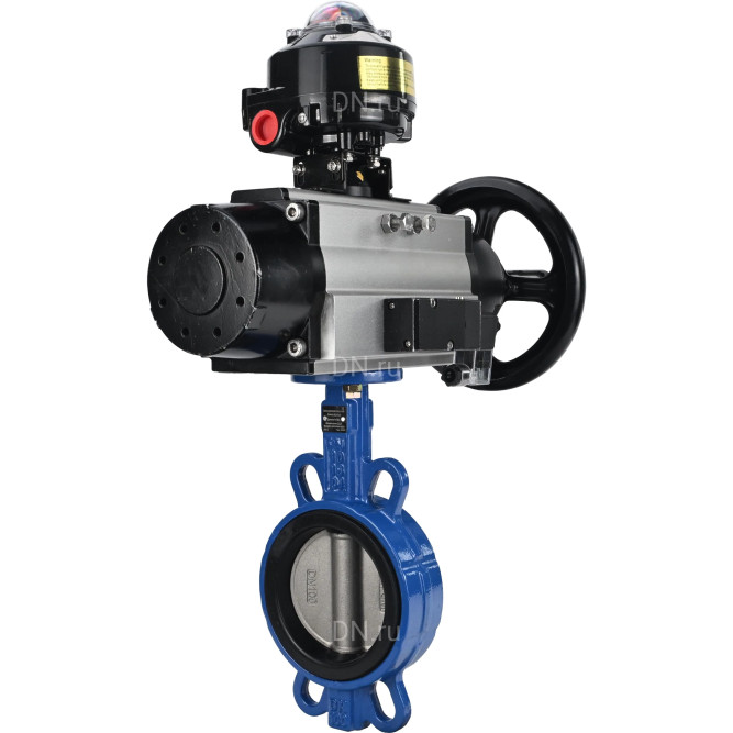 Затвор дисковый поворотный WBV1132N-2W-Fb-H Ду125 Ру16, корпус - чугун GG25, диск - нержавеющая сталь 316L, уплотнение - NBR, с пневмоприводом PA-DA-105-1 двойного действия, пневмораспределителем 4M310-08 DC24V, БКВ APL-510N-EX