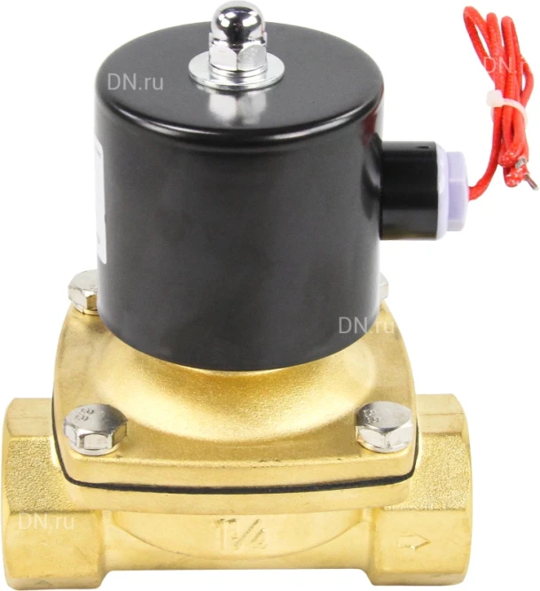 Клапан электромагнитный VS100-NT-NC-24VAC 1 1/4″ Ду32 Ру10 прямого действия двухходовой, корпус - латунь, присоединение - внутренняя резьба, уплотнение - NBR, нормально-закрытый, катушка - 24 В AC