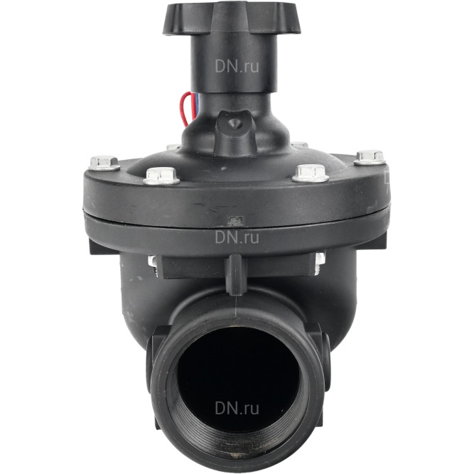 Клапан электромагнитный VS1141-NT-NC-24VDC 2″ Ду50 Ру10 соленоидный двухходовой пилотного действия, корпус - пластик PA66, уплотнение - NBR, внутренняя резьба, нормально закрытый (НЗ), катушка 24В DC