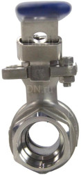 Кран шаровой BV3232P(2pc)-FP-T-ISO-H Ду20 Ру63 полнопроходной двухходовой, нержавеющая сталь 316, внутренняя резьба, уплотнение - PTFE, с ISO-фланцем и рукояткой, 9х9, F03/F04