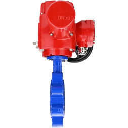 Затвор дисковый поворотный WBV1616N-2W-Fb-H Ду65 Ру16 LUG межфланцевый, корпус - чугун QT450, диск - чугун QT450, уплотнение - NBR, с электроприводом QT-EX-005M-O2-220VAC-У1 с моментной муфтой и штурвалом