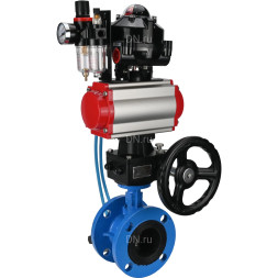 Затвор дисковый поворотный WBV1313E-2W-F-H Ду80 Ру16 фланцевый, корпус - чугун GGG40, диск - чугун GGG40, EPDM, с пневмоприводом PA-DA-105, пневмораспределителем 4V320-08 AC220V, БКВ APL-510N EX, дублером MON1-250-T26-ISO и БПВ AFC2000