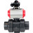 Кран шаровой BV4242E-FP-GRM-ISO Дн25 Ру10 полнопроходной, корпус - НПВХ, шар - НПВХ, уплотнение - EPDM, с пневмоприводом PA-DA-052, пневмораспределителем 4M310-08 DC24V и БКВ APL-210N