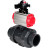 Кран шаровой BV4242E-FP-GRM-ISO Дн25 Ру10 полнопроходной, корпус - НПВХ, шар - НПВХ, уплотнение - EPDM, с пневмоприводом PA-DA-052, пневмораспределителем 4M310-08 DC24V и БКВ APL-210N