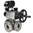Кран шаровой BV3232P(4pc)-FP-3WL-F Ду100 Ру16 полнопроходной трехходовой, фланцевый, корпус - нержавеющая сталь SS316, с пневмоприводом PA-DA-105-1 двойного действия и пневмопозиционером YT-1000RSN с обратной связью