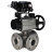 Кран шаровой BV3232P(4pc)-FP-3WL-F Ду100 Ру16 полнопроходной трехходовой, фланцевый, корпус - нержавеющая сталь SS316, с пневмоприводом PA-DA-105-1 двойного действия и пневмопозиционером YT-1000RSN с обратной связью