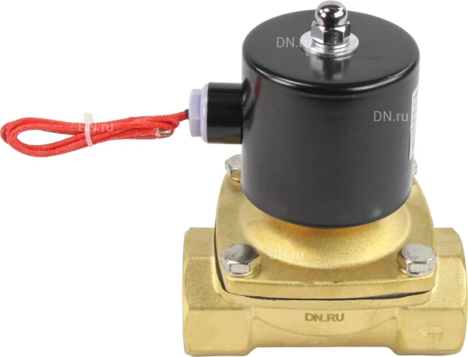 Клапан электромагнитный VS100-NT-NC-24VAC 1 1/2″ Ду40 Ру10 прямого действия двухходовой, корпус - латунь, присоединение - внутренняя резьба, уплотнение - NBR, нормально-закрытый, катушка - 24 В AC