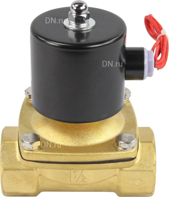 Клапан электромагнитный VS100-NT-NC-24VAC 1 1/2″ Ду40 Ру10 прямого действия двухходовой, корпус - латунь, присоединение - внутренняя резьба, уплотнение - NBR, нормально-закрытый, катушка - 24 В AC