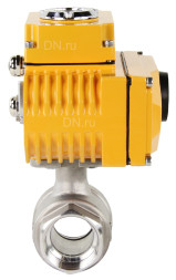 Кран шаровой BV3232P(2pc)-FP-T-ISO-H Ду40 Ру63 полнопроходной двухходовой, нержавеющая сталь 316, внутренняя резьба, уплотнение - PTFE, с электроприводом четвертьоборотным QT-N-005EM-O1-220VAC-У1