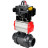 Кран шаровой BV4242E-FP-GRM-ISO Дн100 Ру10 полнопроходной, корпус - НПВХ, шар - НПВХ, уплотнение - EPDM, с пневмоприводом PA-DA-065 и БКВ APL-410N EX