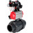Кран шаровой BV4242E-FP-GRM-ISO Дн32 Ру10 полнопроходной, корпус - НПВХ, шар - НПВХ, уплотнение - EPDM, с пневмоприводом PA-SA-052, пневмораспределителем 4M310-08 DC24V, БКВ APL-510N EX и БПВ AFC2000