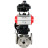 Кран шаровой BV3232P(4pc)-FP-3WL-F Ду40 Ру16 полнопроходной трехходовой, фланцевый, корпус - нержавеющая сталь SS316, с пневмоприводом PA-DA-065 двойного действия, БКВ APL-410N EX и ручным дублером MON1-250-T26-ISO
