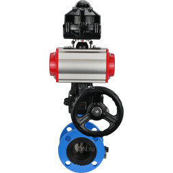 Затвор дисковый поворотный WBV1313E-2W-F-H Ду125 Ру16 фланцевый, корпус - чугун GGG40, диск - чугун GGG40, EPDM, с пневмоприводом PA-DA-130, пневмораспределителем 4V320-08 AC220V, БКВ APL-510N EX и ручным дублером MON1-250-T26-ISO