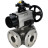 Кран шаровой BV3232P(4pc)-FP-3WL-F Ду100 Ру16 полнопроходной трехходовой, фланцевый, корпус - нержавеющая сталь SS316, с пневмоприводом PA-DA-105-1 двойного действия, пневмораспределителем 4M310-08 DC24V и БКВ APL-210N