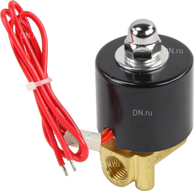Клапан электромагнитный VS100-ET-NC-220VAC 1/4″ Ду8 Ру10, соленоидный двухходовой, корпус - латунь, уплотнение - EPDM, резьбовой, нормально-закрытый, прямого действия, катушка - 220В