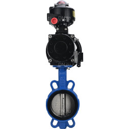 Затвор дисковый поворотный WBV1413E-2W-Fb-H Ду150 Ру16, корпус - чугун GGG50, диск - чугун GGG40, уплотнение - EPDM, с пневмоприводом PA-DA-105-1 двойного действия, пневмораспределителем 4M310-08 DC24V, БКВ APL-510N-EX