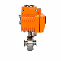Затвор дисковый поворотный WBV3131E-2W-C-H Ду20 Ру10 кламповый, корпус - пищевая нержавеющая сталь 304, уплотнение - EPDM, с электроприводом QT-N-005EM-B1-220VAC-У1 c датчиком обратной связи и входным управляющим сигналом 0-10В HARK