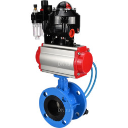 Затвор дисковый поворотный WBV1313E-2W-F-H Ду65 Ру16 фланцевый, корпус - чугун GGG40, диск - чугун GGG40, EPDM, с пневмоприводом PA-DA-105, пневмораспределителем 4V320-10 AC220V, БКВ APL-510N EX и БПВ AFC2000
