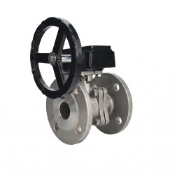 Кран шаровой BV3232P(2pc)-FP-F-ISO-H Ду40 Ру40 полнопроходной двухходовой, нержавеющая сталь 316, фланцевый, уплотнение - PTFE, с редуктором RDN RQN3-150Z-T24
