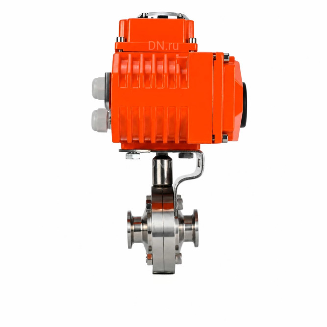 Затвор дисковый поворотный WBV3131S-2W-C-H Ду20 Ру10 кламповый, корпус - пищевая нержавеющая сталь 304, уплотнение - Silicon, с электроприводом QT-N-003EM-O1-24VDC-У1 HARK
