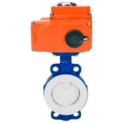 Затвор дисковый поворотный WBV3434Pf-2W-Fb-H Ду100 Ру16 корпус - углеродистая сталь WCB, диск - углеродистая сталь WCB, футерованный PTFE, уплотнение - PTFE, с электроприводом QT-N-008EM-О1-380VAC-У1 380В HARK