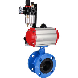 Затвор дисковый поворотный WBV1313E-2W-F-H Ду200 Ру16 фланцевый, корпус - чугун GGG40, диск - чугун GGG40, уплотнение - EPDM, с пневмоприводом PA-DA-140, пневмораспределителем 4M310-08 AC220V и БПВ AFC2000