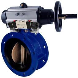 Затвор дисковый поворотный WBV1331E-2W-F-H Ду50 Ру16, фланцевый, корпус - чугун GGG40, диск - нержавеющая сталь 304, уплотнение - EPDM, с пневмоприводом PA-DA-105-1, с пневмораспределителем 4V320-10 AC220V