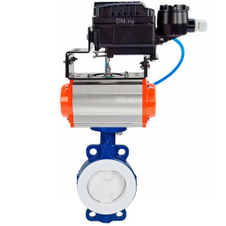 Затвор дисковый поворотный WBV3434Pf-2W-Fb-H Ду65 Ру16 корпус - углеродистая сталь WCB, диск - углеродистая сталь WCB, футерованный PTFE, уплотнение - PTFE, с пневмоприводом PA-SA-105 и позиционером YT-1000RSN без обратной связи